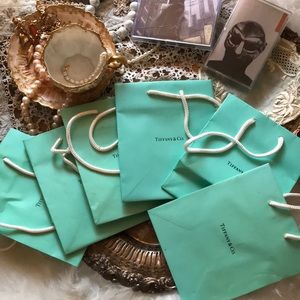 TIFFANY & CO 6 Paper Shopping Gift Bags Bundle Lot Set Small Y2k Blue NY Vintage